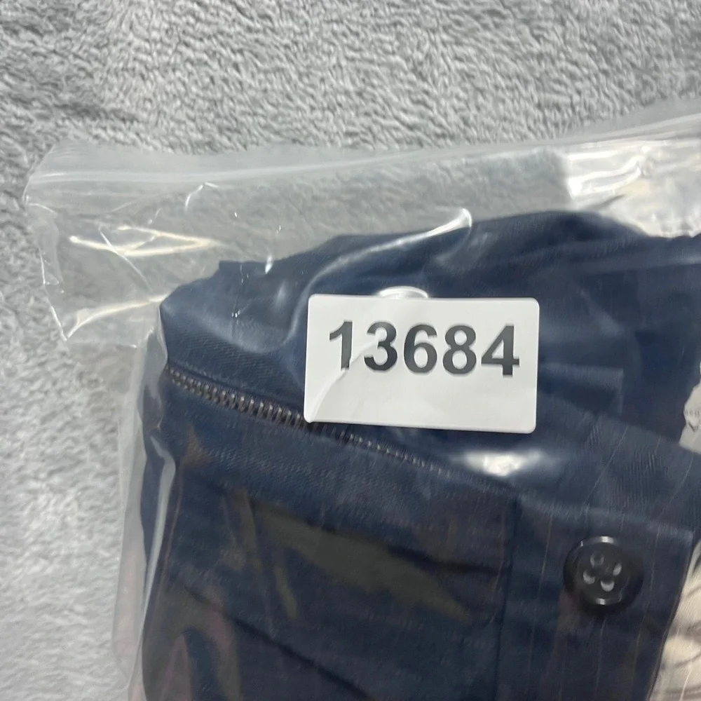 Banana Republic‎ Mens Relaxed Fit Pinstripe Chino Pants Navy Blue 33x30 NEW